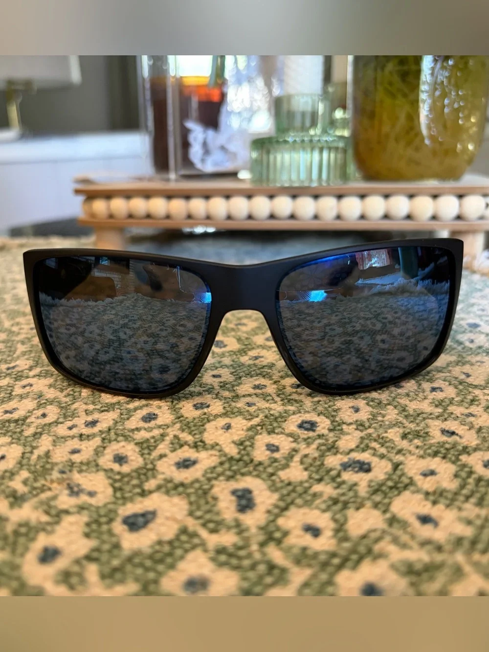 Native Men's Matte Black Badlands Sunglasses with Blue-Reflective Lenses
